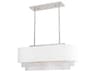 Livex Lighting Carlisle 3-Light Brushed Nickel Off White Crystal Island Pendant