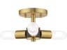 Livex Lighting Copenhagen 3-Light Satin Brass Semi Flush Mount
