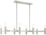 Livex Lighting Copenhagen 8-Light Brushed Nickel Linear Island Pendant