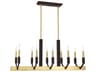 Livex Lighting Beckett 10-Light Satin Brass Bronze Linear Island Pendant