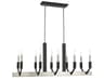 Livex Lighting Beckett 10-Light Brushed Nickel Black Linear Island Pendant