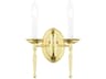 Livex Lighting Williamsburgh 2-Light Polished Brass Wall Sconce