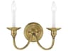 Livex Lighting Cranford 2-Light Antique Brass Wall Sconce