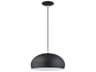 Livex Lighting Domma 1-Light Black With Brushed Nickel Accents Drum Pendant
