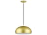 Livex Lighting Domma 1-Light Soft Gold With Polished Brass Accents Drum Pendant