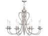 Livex Lighting Caldwell 8-Light Brushed Nickel Candelabra Chandelier