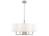 Livex Lighting Chelsea 6-Light Brushed Nickel White Chandelier