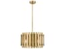 Livex Lighting Greenwich 5-Light Natural Brass Drum Pendant