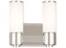 Livex Lighting Weston 2-Light Polished Nickel Glass Wall Sconce