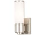Livex Lighting Weston 1-Light Polished Nickel Glass Wall Sconce