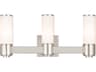 Livex Lighting Weston 3-Light Polished Nickel Glass Vanity Light