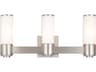 Livex Lighting Weston 3-Light Brushed Nickel Glass Vanity Light