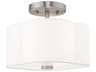 Livex Lighting Chelsea 2-Light Brushed Nickel White Semi Flush Mount