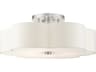 Livex Lighting Chelsea 6-Light Brushed Nickel White Semi Flush Mount