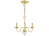 Livex Lighting Windsor 3-Light Polished Brass Candelabra Chandelier