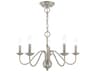 Livex Lighting Windsor 5-Light Brushed Nickel Candelabra Chandelier
