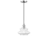 Livex Lighting Everett 1-Light Brushed Nickel Chrome Glass Mini Pendant