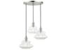 Livex Lighting Everett 3-Light Brushed Nickel Chrome Glass Pendant
