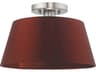 Livex Lighting Belclaire 1-Light Brushed Nickel Red Empire Semi Flush Mount