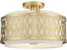Livex Lighting Vistaview 3-Light Soft Gold Semi Flush Mount