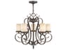 Livex Lighting Millburn Manor 5-Light Imperial Bronze Glass Cylinder Chandelier