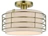 Livex Lighting Blanchard 1-Light Antique Brass Drum Semi Flush Mount
