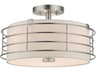 Livex Lighting Blanchard 3-Light Brushed Nickel Drum Semi Flush Mount