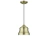 Livex Lighting Endicott 1-Light Antique Brass Bell Mini Pendant