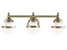 Livex Lighting Oldwick 3-Light Antique Brass Glass Vanity Light