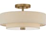 Livex Lighting Bellingham 3-Light Antique Gold Leaf Drum Semi Flush Mount
