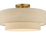 Livex Lighting Bellingham 3-Light Antique Gold Leaf Drum Tiered Semi Flush Mount