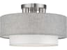 Livex Lighting Brookmeade 3-Light Brushed Nickel Semi Flush Mount