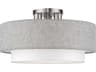 Livex Lighting Brookmeade 3-Light Brushed Nickel Semi Flush Mount