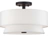 Livex Lighting Fontana 3-Light Bronze Drum Semi Flush Mount