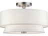 Livex Lighting Fontana 3-Light Brushed Nickel Drum Semi Flush Mount
