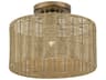 Livex Lighting Weavington 1-Light Antique Gold Leaf Drum Semi Flush Mount