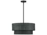 Livex Lighting Weavington 4-Light Black Drum Pendant