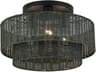 Livex Lighting Weavington 3-Light Black Drum Semi Flush Mount