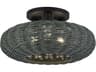 Livex Lighting Deluna 3-Light Black Globe Semi Flush Mount
