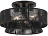 Livex Lighting Florell 3-Light Black Drum Semi Flush Mount