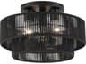 Livex Lighting Acordia 3-Light Black Round Semi Flush Mount