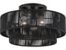 Livex Lighting Acordia 3-Light Black Round Semi Flush Mount