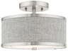 Livex Lighting Park Ridge 2-Light Brushed Nickel Drum Semi Flush Mount