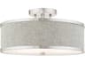 Livex Lighting Park Ridge 3-Light Brushed Nickel Drum Semi Flush Mount