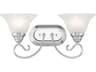 Livex Lighting Coronado 2-Light Polished Chrome Yellow Glass Vanity Light