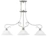 Livex Lighting Coronado 3-Light Brushed Nickel White Glass Bell Island Pendant