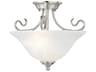 Livex Lighting Coronado 2-Light Brushed Nickel Glass Bell Semi Flush Mount