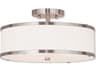 Livex Lighting Park Ridge 3-Light Brushed Nickel Drum Semi Flush Mount