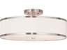 Livex Lighting Park Ridge 3-Light Brushed Nickel Drum Semi Flush Mount