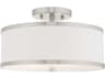 Livex Lighting Park Ridge 2-Light Brushed Nickel Drum Semi Flush Mount